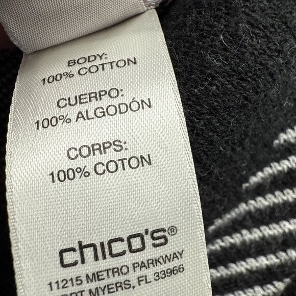 Chicos Sweater Knit Poncho Cardigan One Size Black White Plaid Knit Kimono Arms - Picture 5 of 8